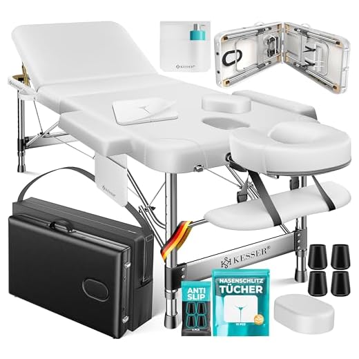 QiMu Mobile Massagebank Massageliege Massagetisch Klappbar Massagebett 2 Zonen höhenverstellbaren Aluminum-Füßen und Premium-PU-Leder Einfache Installation mit Tragetasche,Schwarz 9 KESSER® Mobile Massageliege klappbar & höhenverstellbar 3 Zonen Massagebett Massagetisch Kosmetikliege Breit Therapieliege Aluminium + 10x Gesichtsauflage mit Kopfstütze Armlehnen & Tasche Weiß