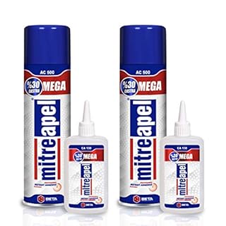 Super CA Glue (2 x 4.5 oz.) with Spray Adhesive Activator (2 x 16.9 fl oz.) Ca Glue with Activator for Wood, Plastic, Metal, Leather, Ceramic, Crafting&Building (2 Pk)