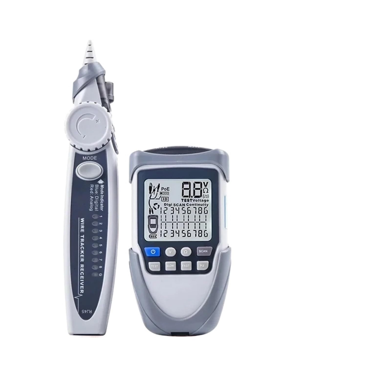 Cable Tracker, Network Cable Tester Digital Wire Tracker Continuity Battery Voltage Polarity Checking POE Test