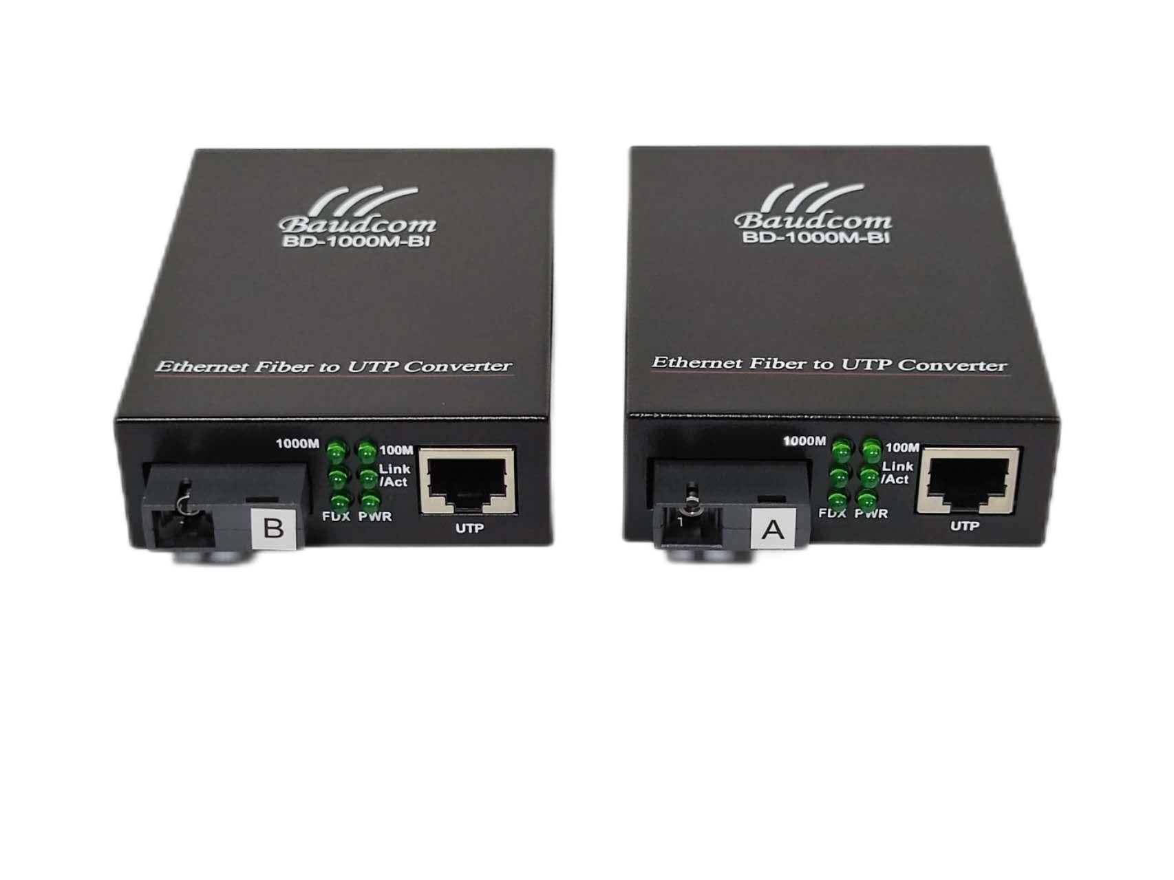 Convertisseur multimédia en fibre Gigabit Ethernet 10/100/1000M, émetteurs-récepteurs SC uniques, mode simple 20 KM, RJ45 à 1000Base-LX, BIDI 20 KM