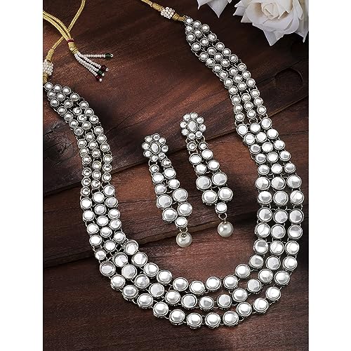 Image of Peora Anuskha Sharma Inspired Kundan Necklace & Jewelry Set Gift For Women
