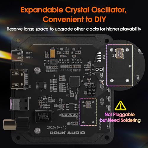 Image of Douk Audio USB to Optical Adapter: XMOS XU316 Digital Interface | DDC Reclocker with Opt /Coax /HDMI I2S Output for Digital to Analog Converter /DAC / PS5 / Switch (U2PRO)