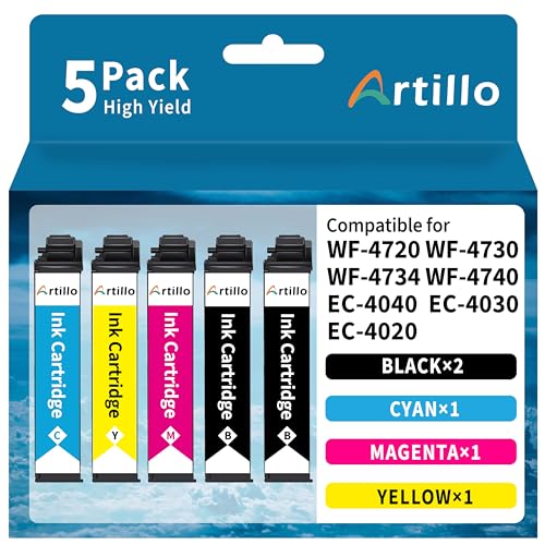 Image of Remanufactured Ink Cartridges Replacement for Epson 802XL T802 T802XL Ink Cartridges Combo Pack for Workforce Pro WF-4720 WF-4730 WF-4734 WF-4740 EC-4040 EC-4030 EC-4020 Printer (5 Pack)