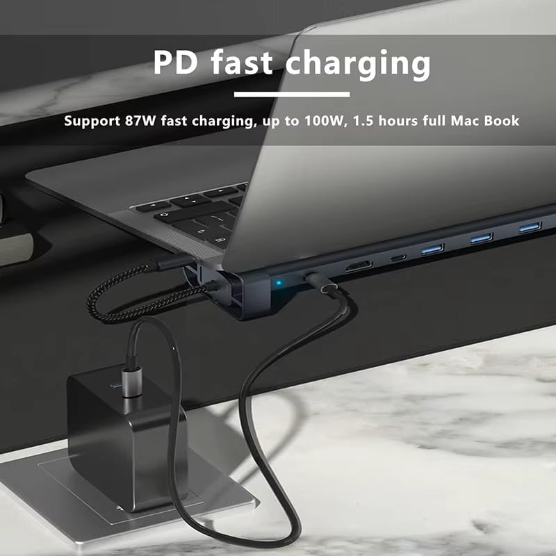 Image of WISTAR 10-in-1 Docking Station with 4K HDMI, PD Charging, SD /TF, 3 USB 3.0, USB C, RJ45 Ethernet, Audio, USB C Hub Multiport Adapter, Laptop Docking Station for Dell XPS /HP /Lenovo /Surface