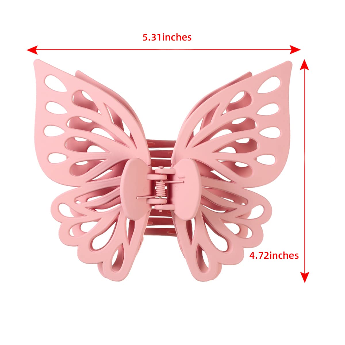 DIUEWOW Butterfly Thick Hair Clip, Hollow Matte Butterfly Hairpins Clips, Large Strong Hold Non-Slip Cute Hair Jaw Clips for Women - 2 Pack (Purple, Pink) - Image 6