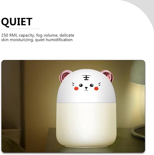 Miniatura 8 de Mini Cartoon Tiger USB Humidifier for Home Office Portable Compact Mist Sprayer with Quiet Operation Continuous Spray Space-saving Desktop Air