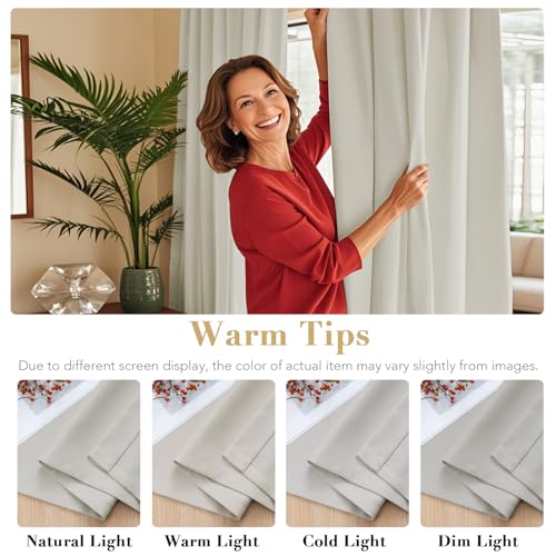 Image of H.VERSAILTEX Blackout Curtains Thermal Insulated Window Treatment Panels Room Darkening Blackout Drapes for Living Room Back Tab /Rod Pocket Bedroom Draperies (2 Panels, Pale Oak, 52 x 63 Inch)