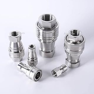 1/4 3/8 Inch Hydraulic Coupling Stainless Steel Material Type B Hydraulic Coupling Hydraulic Quick Coupling - (Thread Specification: 3/8