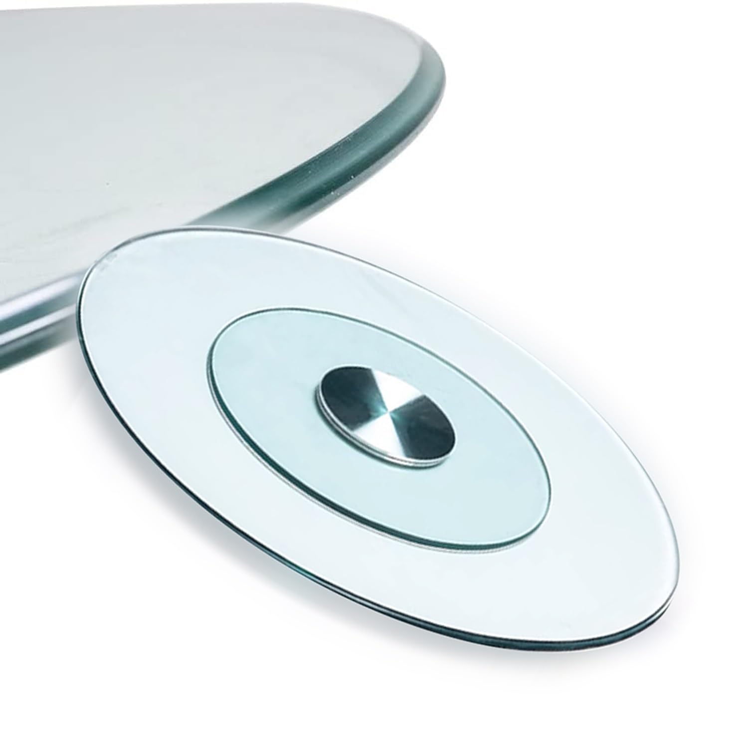 Plateau de service pivotant Lazy Susan en verre pour grands repas de famille
