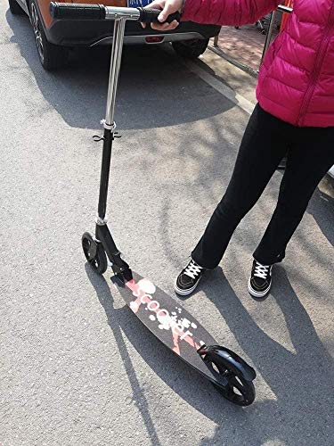 Scooter Erwachsene Schwarz Tretroller mit gro&szlig;en R&auml;dern Folding Commuter Scooter for Teens Kids Einstellbare Lenkerh&ouml;he St&uuml;tzen 330 Lbs / 150 kg LQHZWYC