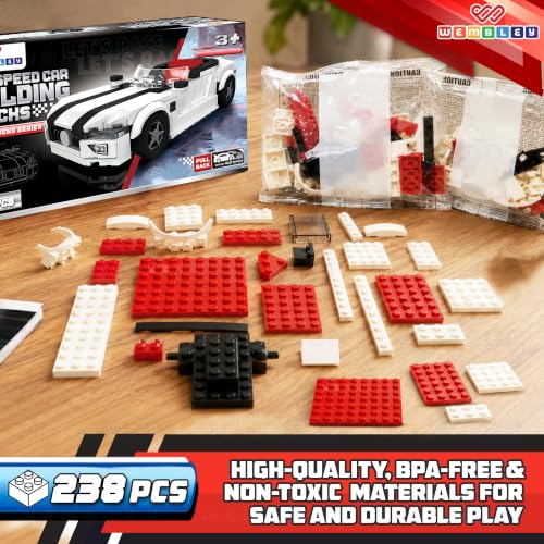 Image of Wembley Race Mechanic Series - 238 PCS | Pull Back Sports Car Building Blocks for Kids | STEM Construction Toy with Race-Inspired Cockpit | ABS Plastic Building Kit for Boys & Girls Age 3+ Years