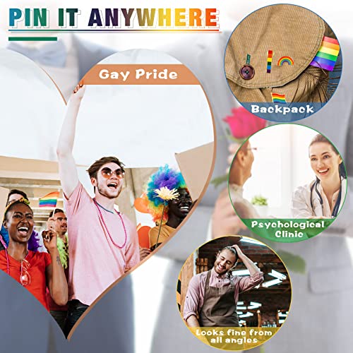 Image of MTLEE 48 Pieces Gay Pride Pins Rainbow Lapel Pins Bulk Handmade Brooch Lgbt Accessories for Men Women Clothes Bag