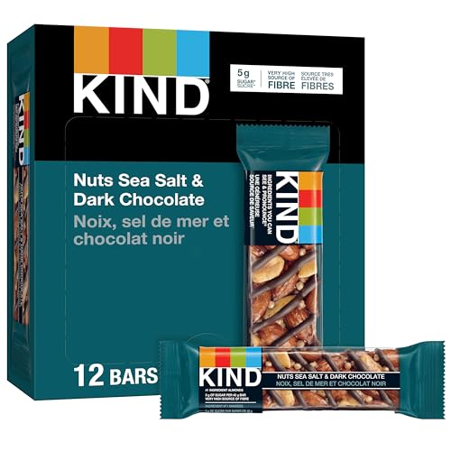 KIND Bars, Nuts Sea Salt & Dark Chocolate, Gluten Free, Low Sugar...