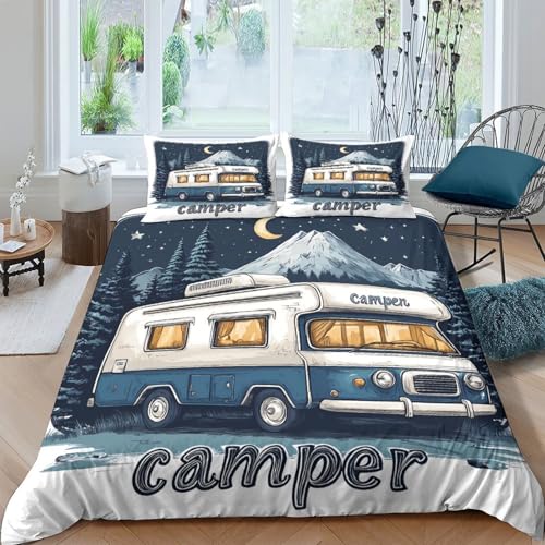 Housse de couette camping-car fermeture éclair pour lit single