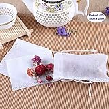 AKOAK 100 Pack Disposable Drawstring Tea infusers Tea Filter Bags for Loose Tea Herbs Spice Bouquet Garni Potpourri Bags（3.93' x 5.9' /10 x 15cm）