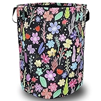 Purple Floral Laundry Basket - Foldable Oxford Cloth Hamper For Bathroom & Bedroom Storage