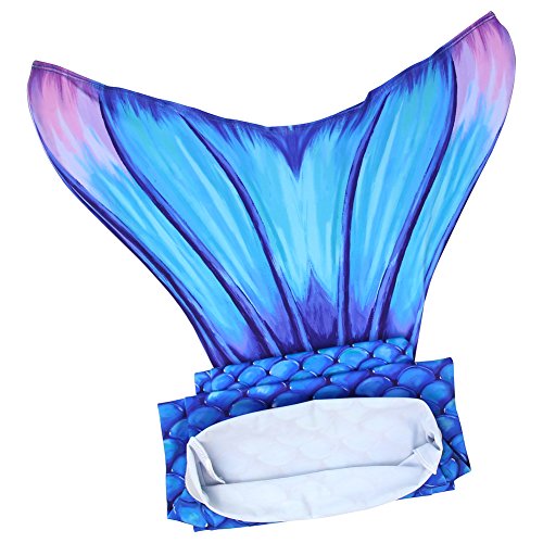 Play Tailor Mermaid Tail Swimmable Costume Swimsuit for Girls Swimming, No Monofin, Child-6, Green Cyan Blue - Thumbnail 2