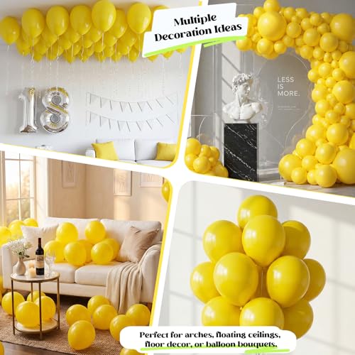 Image of Togvu Yellow Balloons, 50Pack 12 Inch Matte Yellow Latex Party Balloons for Tropical Aloha Luau Summer Birthday Wedding Baby Shower Sunflower Easter Bee Party Decorations Supplies