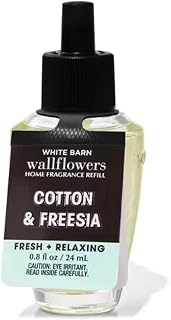 Bath and Body Works Cotton and Freesia Wallflowers Fragrance Refill 0.8 Oz. (Pack of 4)