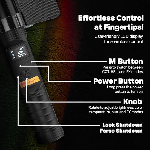 Image of Kodak S900 RGB Video Stick Light with Wireless Remote Control|3200k-5600k Color Temperature|High Light Brightness|Flexible & Light Weight for Photo-Shoot, Video Shoot, Live Stream, Makeup & More