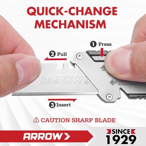 ARROW Wooden Handle Folding Utility Knife with 10 Extra SK2 Blades - 5