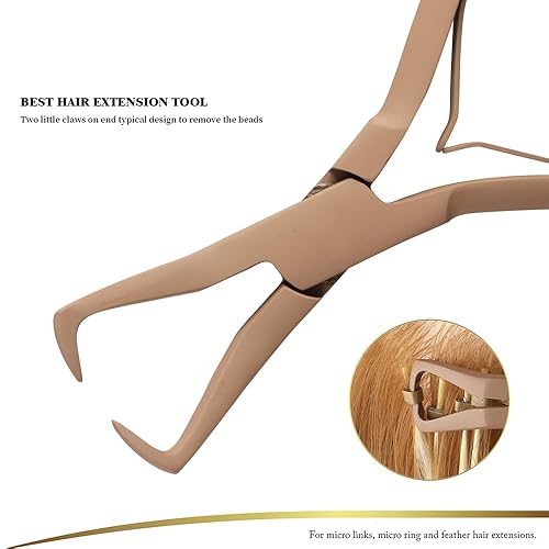 Miniatura 5 de Kit de herramientas de extensión de cabello, alicates de acero inoxidable, micro cuentas, gancho removedor de bucle, clips de seccionamiento de