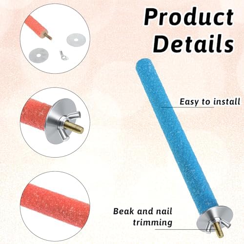 Bird Perches Stand for Cage, 2 Pcs Parrot Bird Cage Perch Toy Paw Grinding Stick Cages Wooden Grinding Claw Sticks Sanded Surface Cages Toy for Parakeets Finches Parakeet Toys Birdcage Accessories — 사진 3