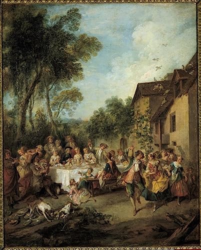 Lune de miel Nicolas Lancret impression de prestige sur toile d'art 60x90 cm
