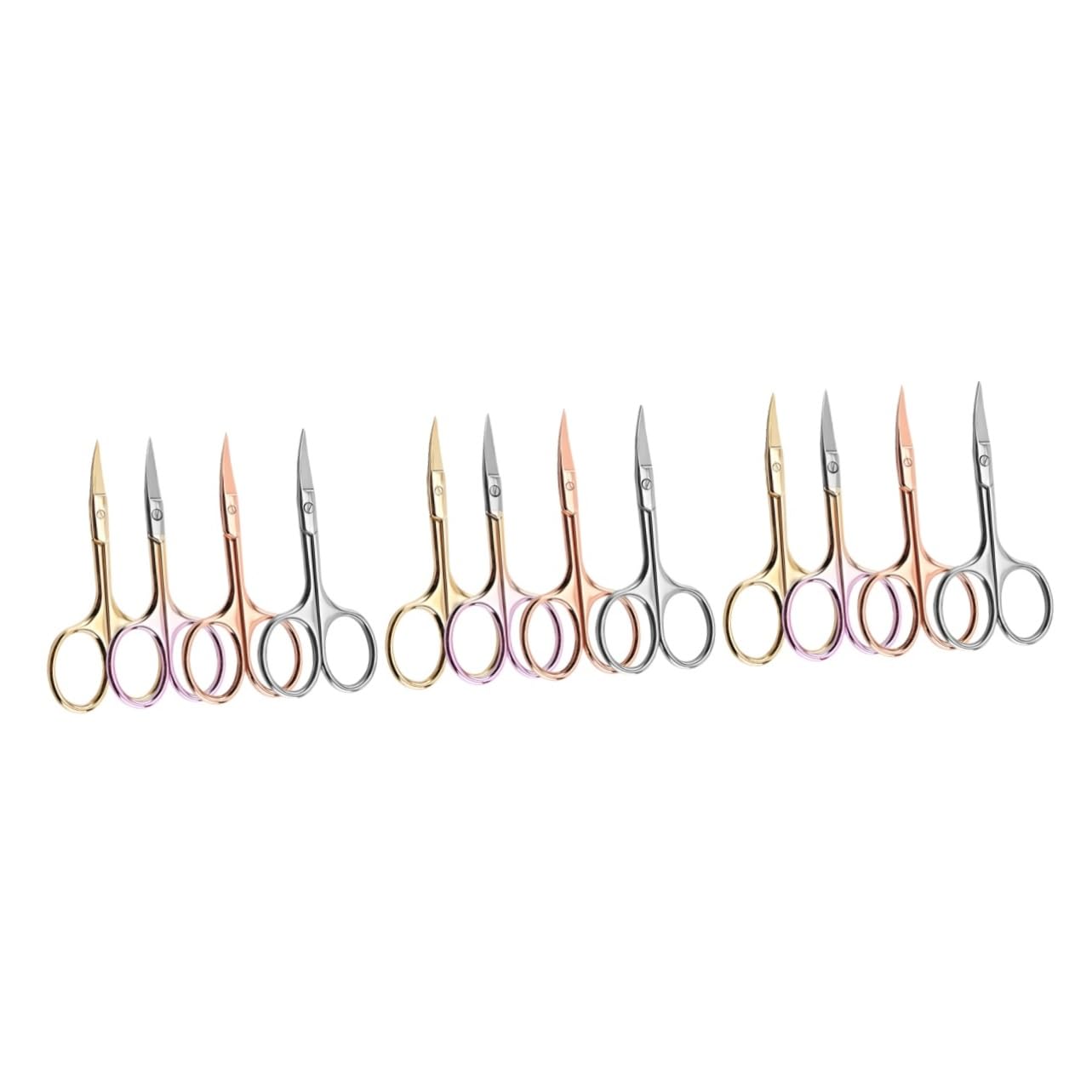 Baluue 12pezzi Forbici Acciaio Inossidabile Colorate Per Rifinitura Barba e Sopracciglia Strumenti Da Per Uso Domestico e Saloni Colore Casuale