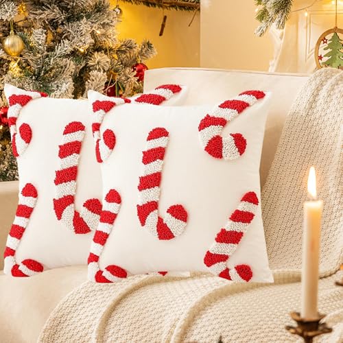 TUANMOZI 2er Set Kissenbezüge Weihnachten Weihnachtskissenbezug 45x45...