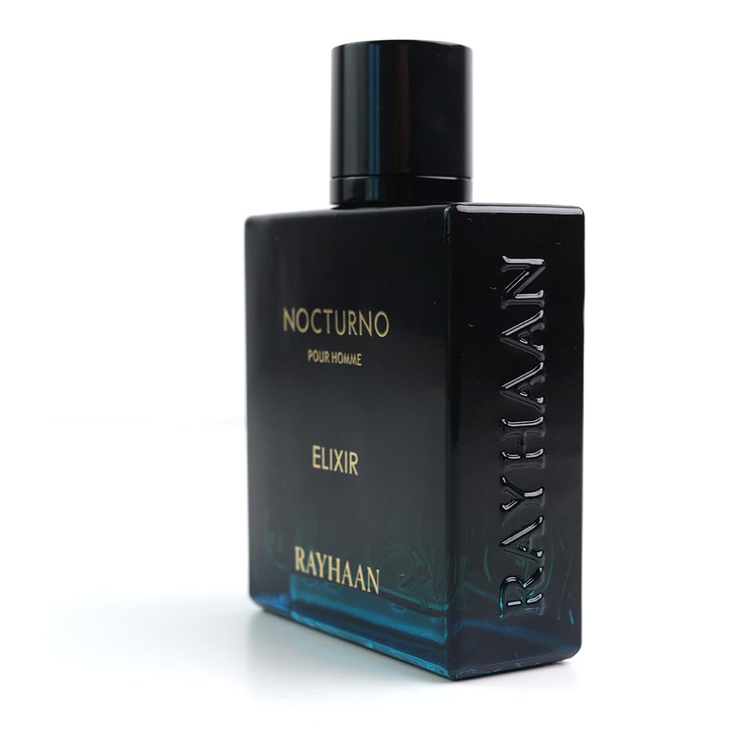 Rayhaan Nocturno Elixir Pour Homme Eau de Parfum Uomo - Legno Ambra Fragranza 100 ml