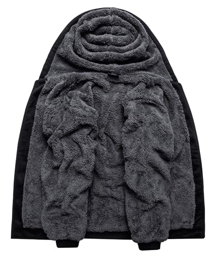 Image of SCODI Hoodies for Men Heavyweight Fleece Sweatshirt - Full Zip Up Thick Sherpa Lined Hooded Sweatshirts