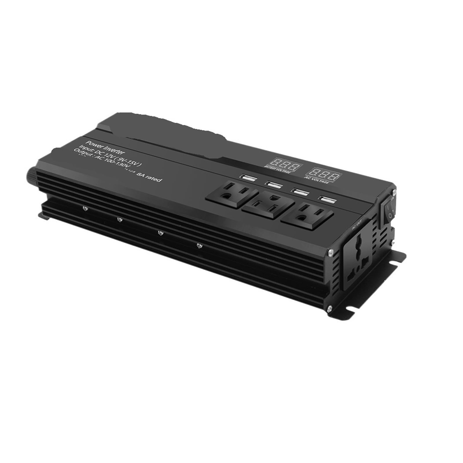 12V do 5000W 6000W Inwerter mocy Wyświetlacz LED Inwerter solarny Podwójne szybkie ładowanie USB(6000W-12V-110V-Black)