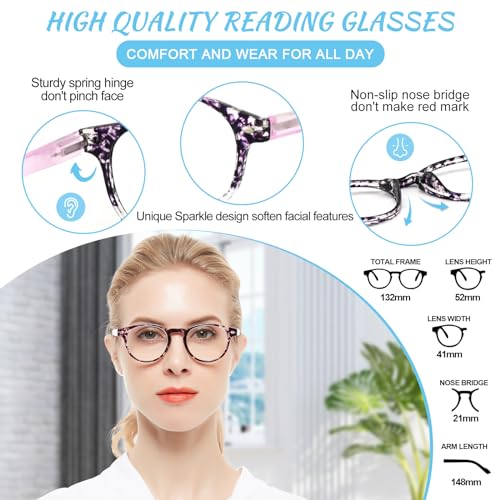 Image of OCCI CHIARI Blue Light Reading glasses Women 1.25x Computer Readers for Petite Face(1.0 1.25 1.5 1.75 2.0 2.25 2.5 2.75 3.0 3.5 4.0 5.0 6.0)