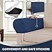 Stretch Sofa Arm Covers Spandex Jacquard Anti-Slip Couch Arm Covers with Sticker Furniture Armrest Protector for Sofa Couch Chair Recliner, Set of 2, Navy