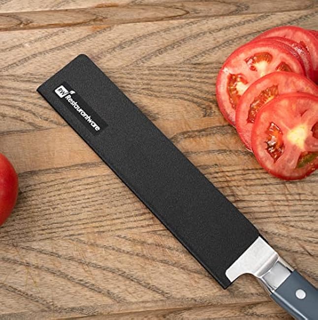 Restaurantware-Sensei 8.5 x 2 Inch Knife Sleeve, 1 Knife Protector - Fits Santoku and Chef's Knife, Felt Lining, Black Plastic Knife Blade Guard, Durable, Cut-Proof