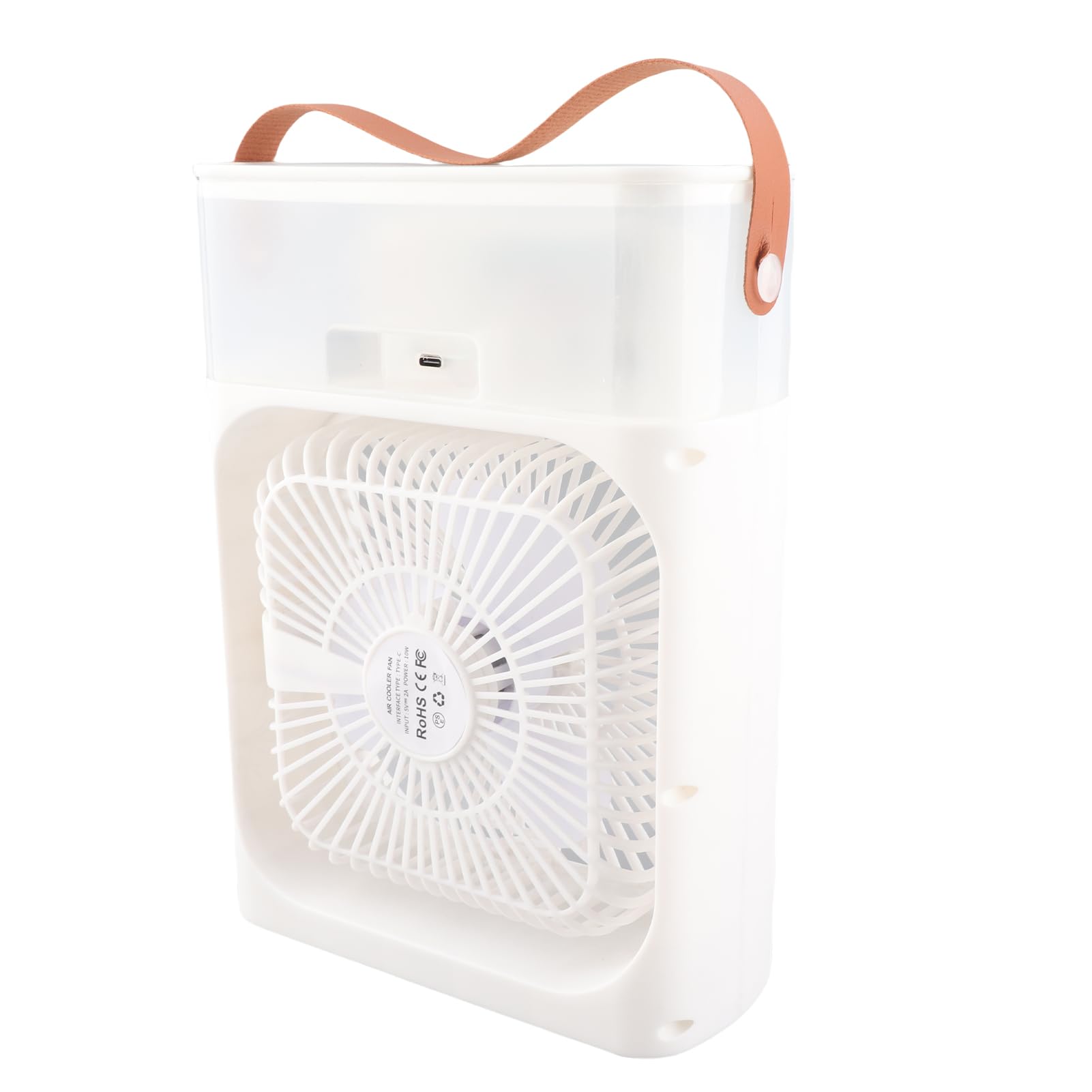 Enfriador de aire mini contra el calor en oficina con 3 velocidades y humidificador blanco