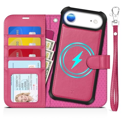 Étui 2 en 1 pour iPhone Air 6,5-Pouces 5G 2025 rose antichoc avec porte-carte