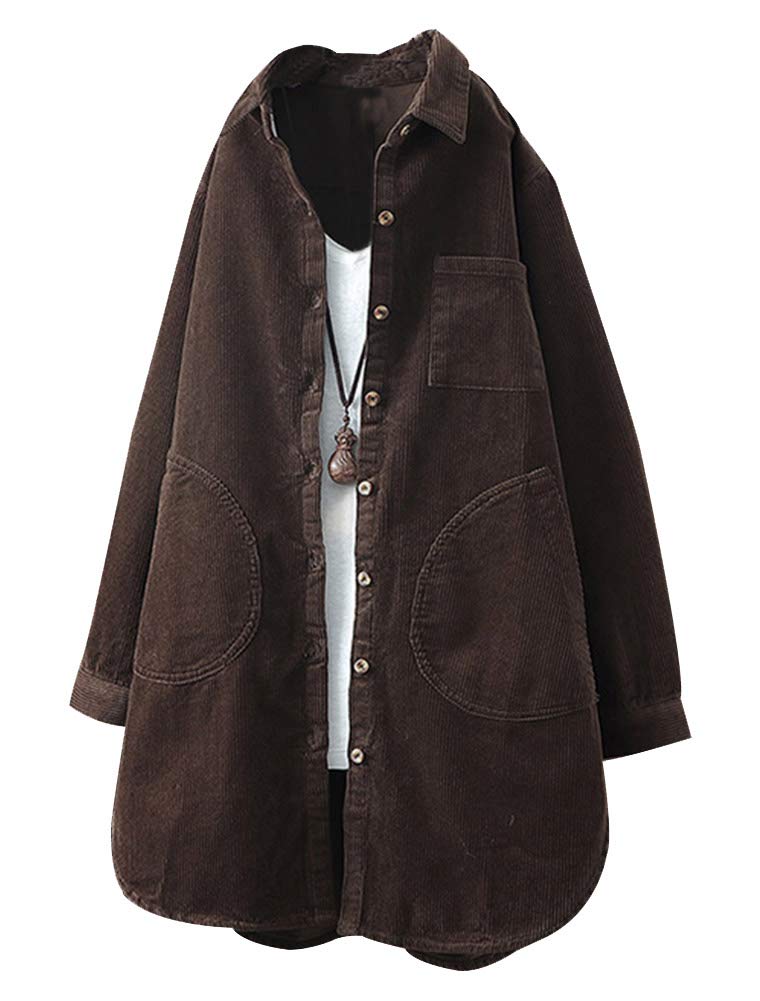 FTCayanz Donna Giacca Cotone Cardigan Casual Oversized Top Camicia