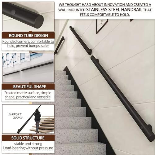 Rampe d'escalier extérieur réglable en inox résistant aux intempéries