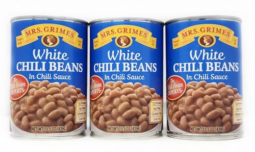 3 Pack of Original Chili Beans In Sauce Mrs Grimes The Experts Since 1902 (15.6oz White Chili Beans)