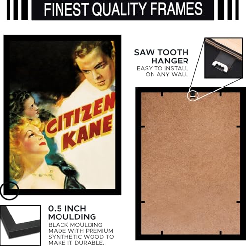 Image of BLINKART Citizen Kane (1941) Movie Poster Frame 8x12 Inch | Premium 300 GSM Paper Wall Print | Vintage Film Artwork for Home, Bedroom, Living Room, Office | Framed Photo Decor