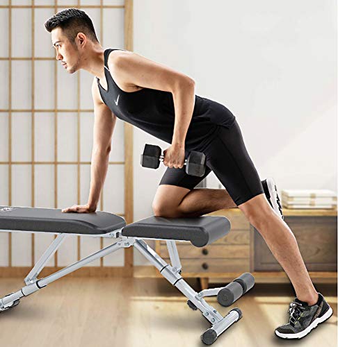 RICHLN Adjustable Fitness Chair,Utility Weight Bench,Foldable Exercise Bench,Multifunctional Incline Decline Bench Press Chair for Home Gym Black