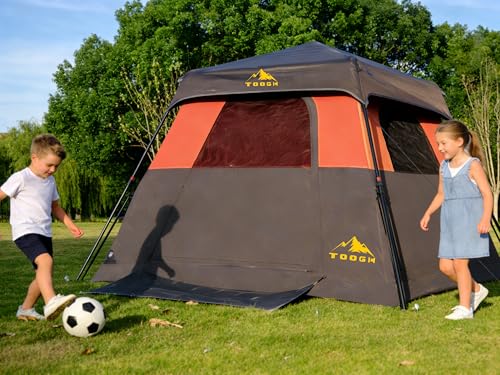Toogh 3/4 Person Camping Tent with 1 Door, 4 Windows, and Upgraded Ventilation– Instant Setup, Waterproof, 8'x 8'x 67''Oxford Fabric Floor Pop Up in 60 Seconds Includes Rainfly and Backpack - Image 9