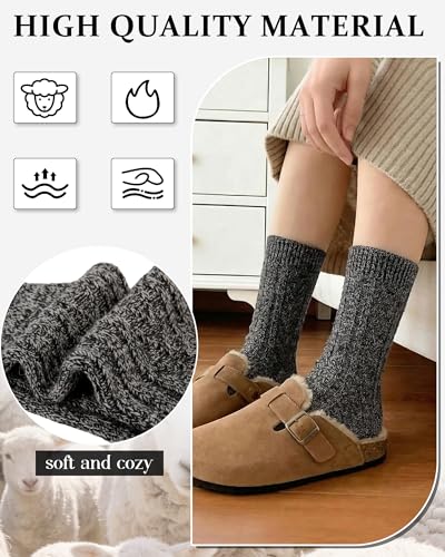 Image of Loritta Wool Socks for Women, Winter Warm Hiking Boot Socks Gifts