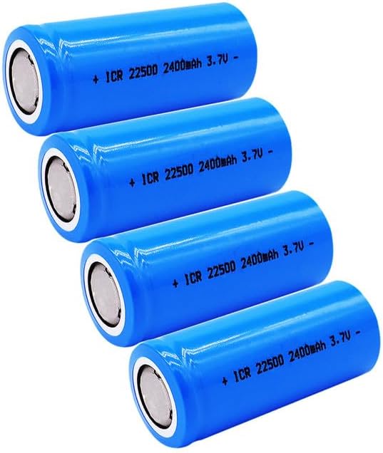 3.7V 2400mAh 22500 Rechargeable 4Pcs Flat Top Large Capacity for Headlamp,LED Flashlight,Mini Fans etc.