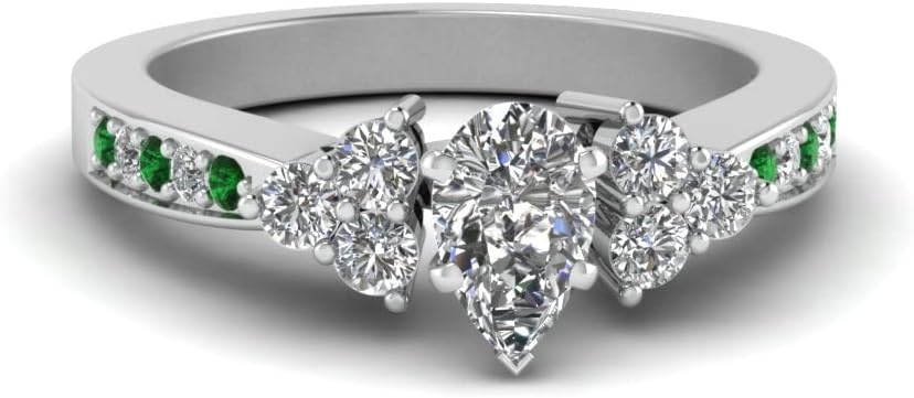 Choose Your Gemstone Serene Sparkle Ring Sterling Silver Pear Shape Petite Engagement Rings Gemstone Wedding Promise Gift Casual Wear Party Wear Daily Wear Office Wear US Size 4 to 12