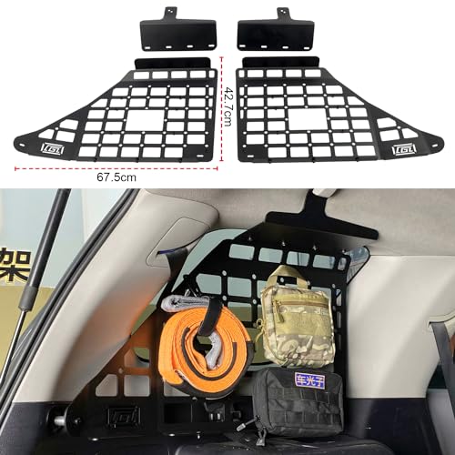 L2R 2010-2024 Toyota 4Runner Side Window Shelf Car Rear Trunk Storage Rack Molle Panel Modular Storage Aluminum Alloy 1 Set