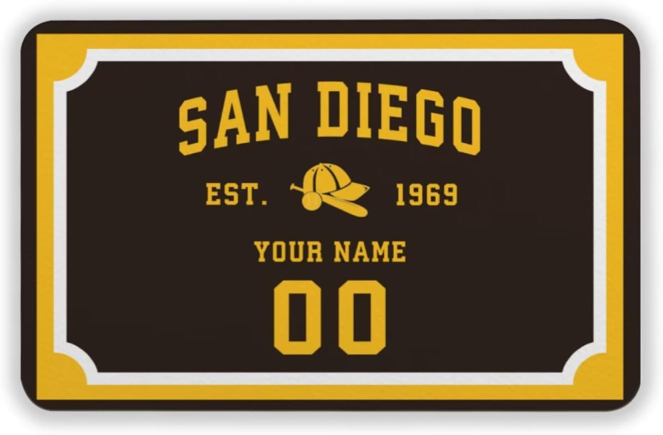 generic San Diego Custom Personalized Doormat,San Diego Home Decorations,San Diego Sport Style Mat,Decorate Your Home and Keep It Clean at The Same Time,Classic Gifts of Sports Fans!