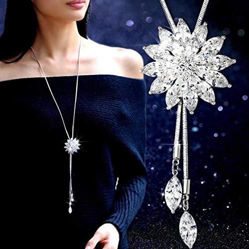 Clearance Deals Fahion Women Charm Bridal Engagement Crystal Rhinestone Snowflake Pendant Necklace Jewelry Gift By (C) #TOP1